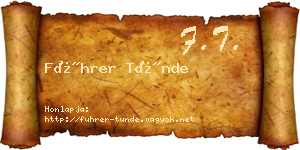 Führer Tünde névjegykártya