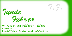 tunde fuhrer business card